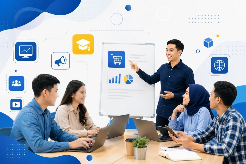 Pelatihan digital UMKM dengan fokus pemasaran digital dan manajemen marketplace untuk meningkatkan daya saing bisnis modern
