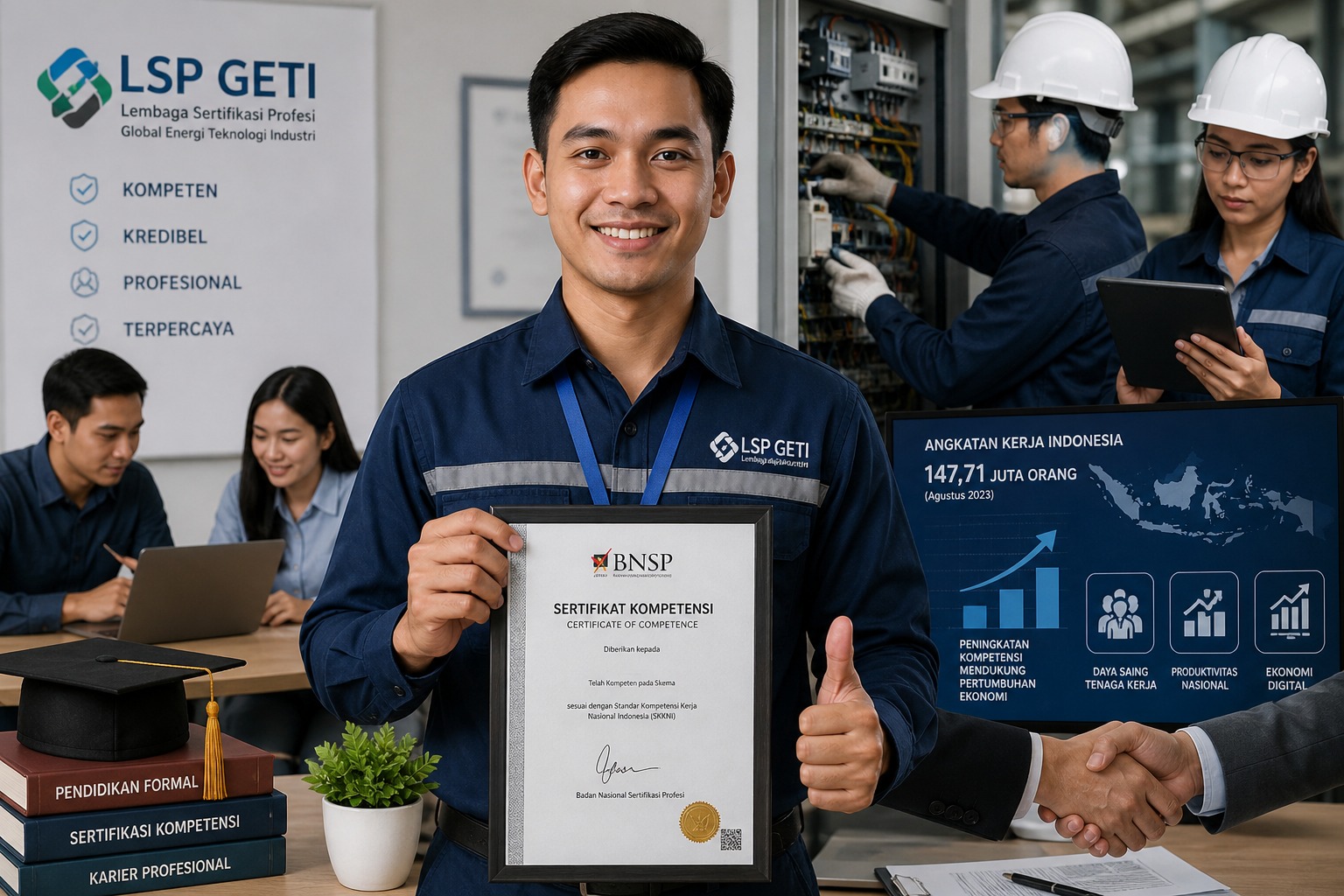 Sertifikasi kompetensi profesional di LSP GETI untuk meningkatkan kredibilitas profesi.