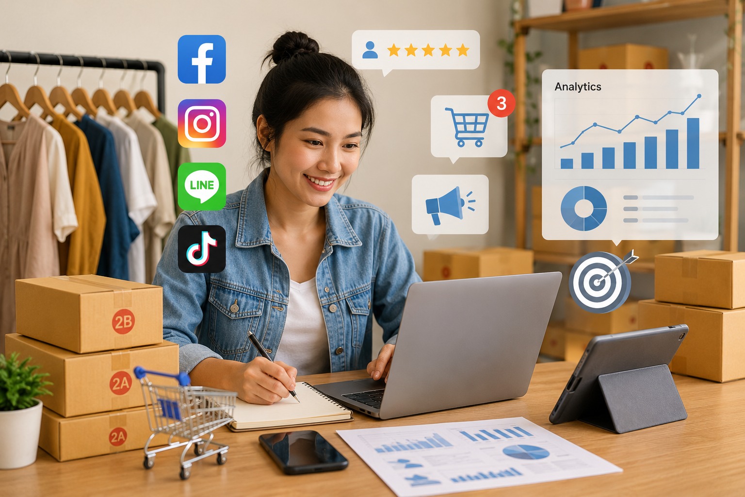 Pelaku UMKM menggunakan strategi digital marketing melalui media sosial dan marketplace untuk meningkatkan penjualan online