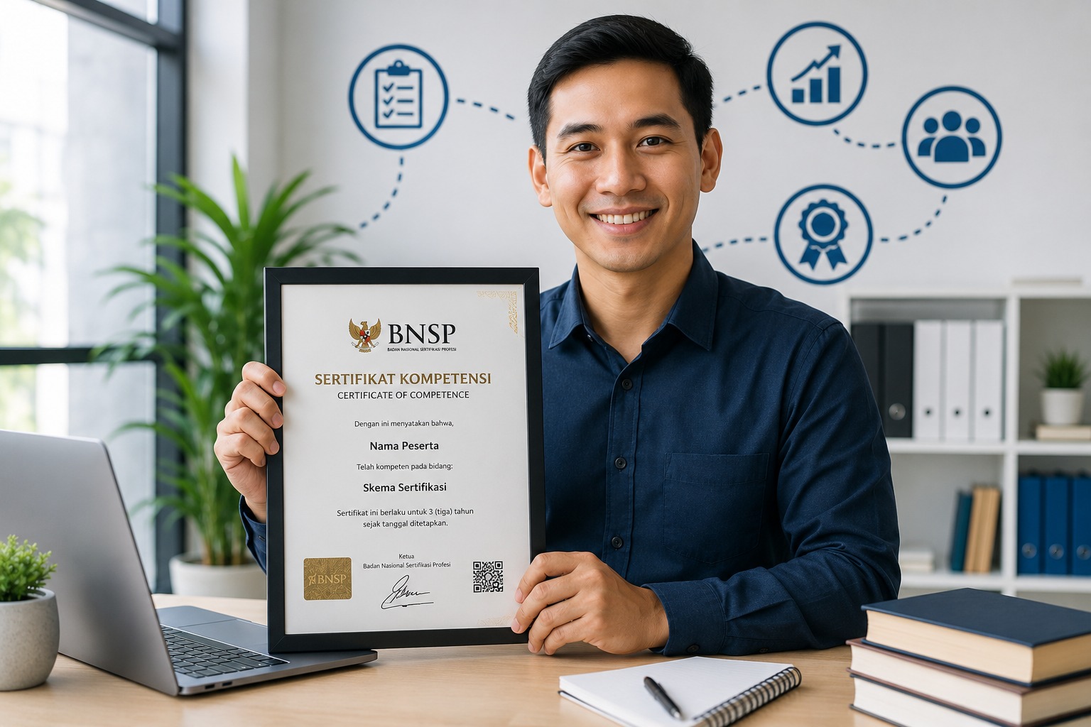 Sertifikasi kompetensi BNSP membantu meningkatkan karier profesional dan membuktikan kemampuan kerja sesuai standar industri
