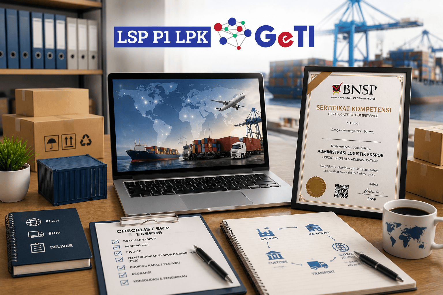 LSP P1 LPK GETI-Sertifikasi BNSP Administrasi Logistik Ekspor
